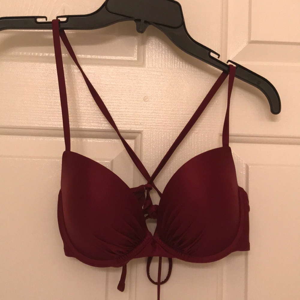 Burgundy Push-Up Bikini Top